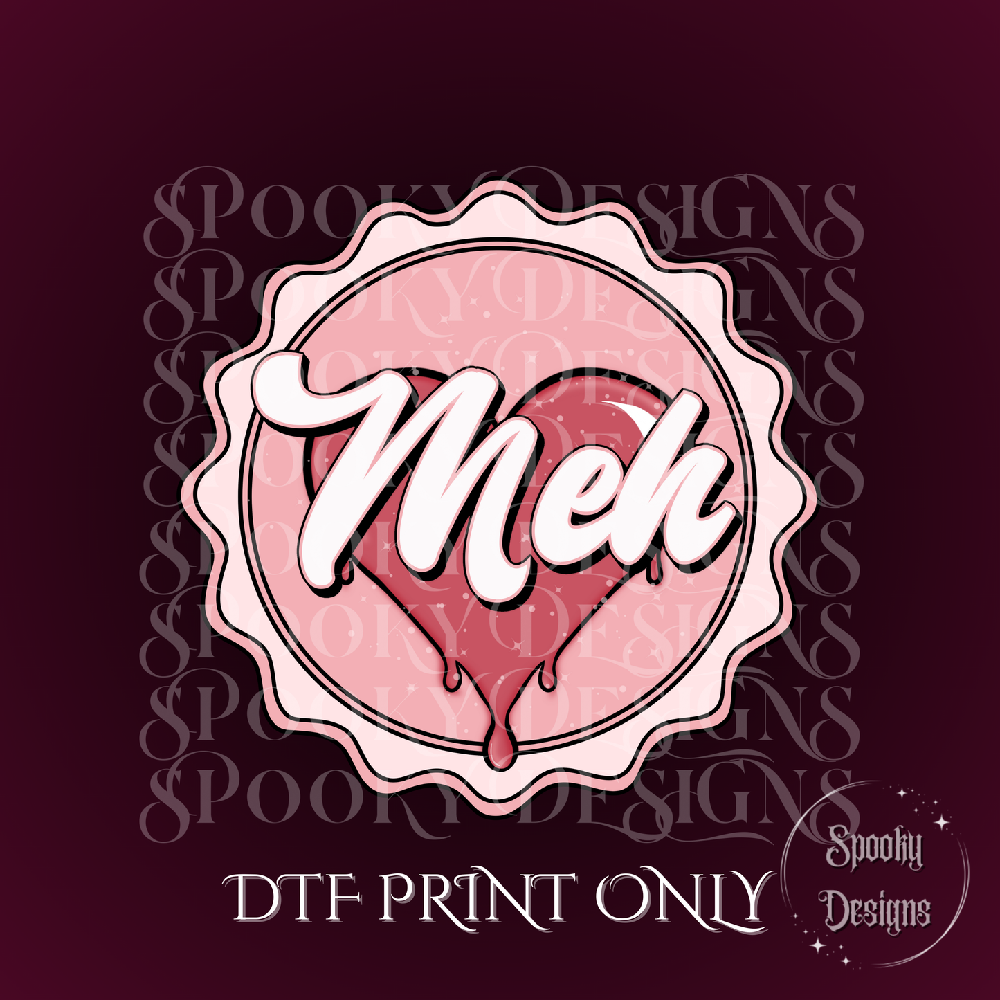 Meh bottlecap DTF print