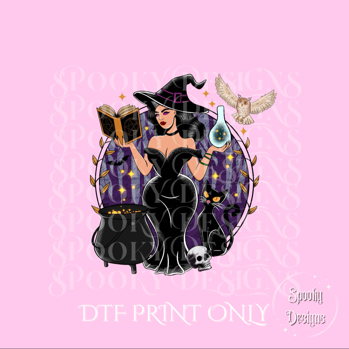 Thick Witch purple DTF print