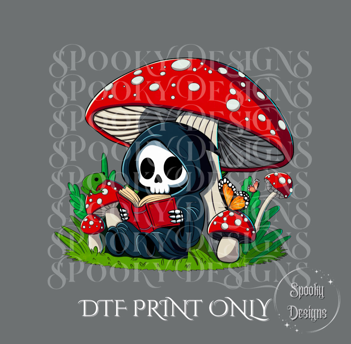 Grim Reader DTF print