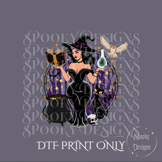 Thick Witch purple DTF print