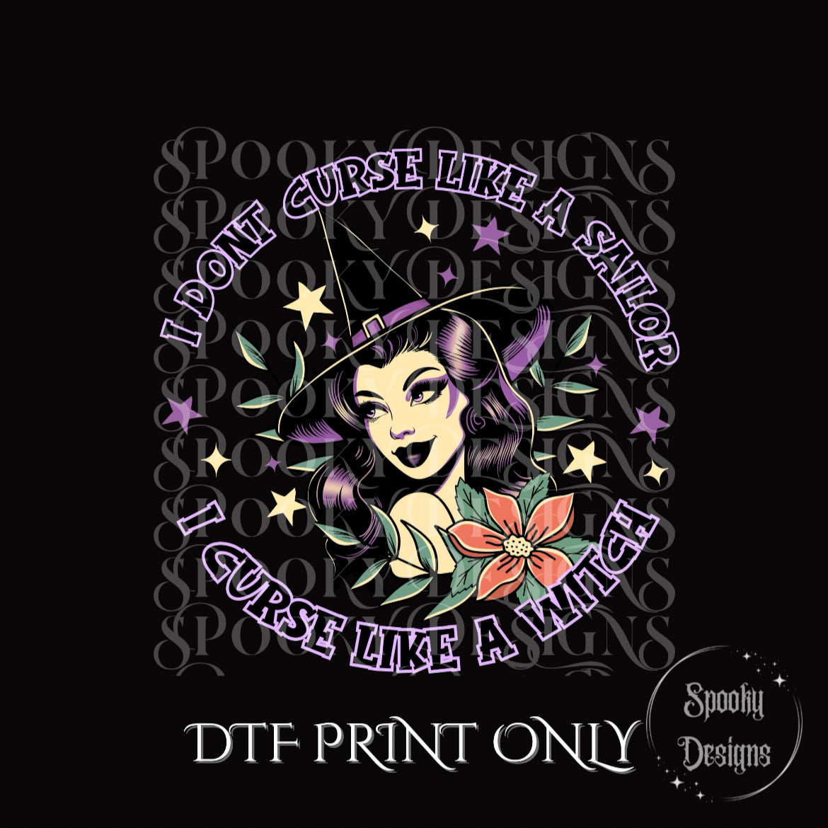 Curse Like a Witch DTF print