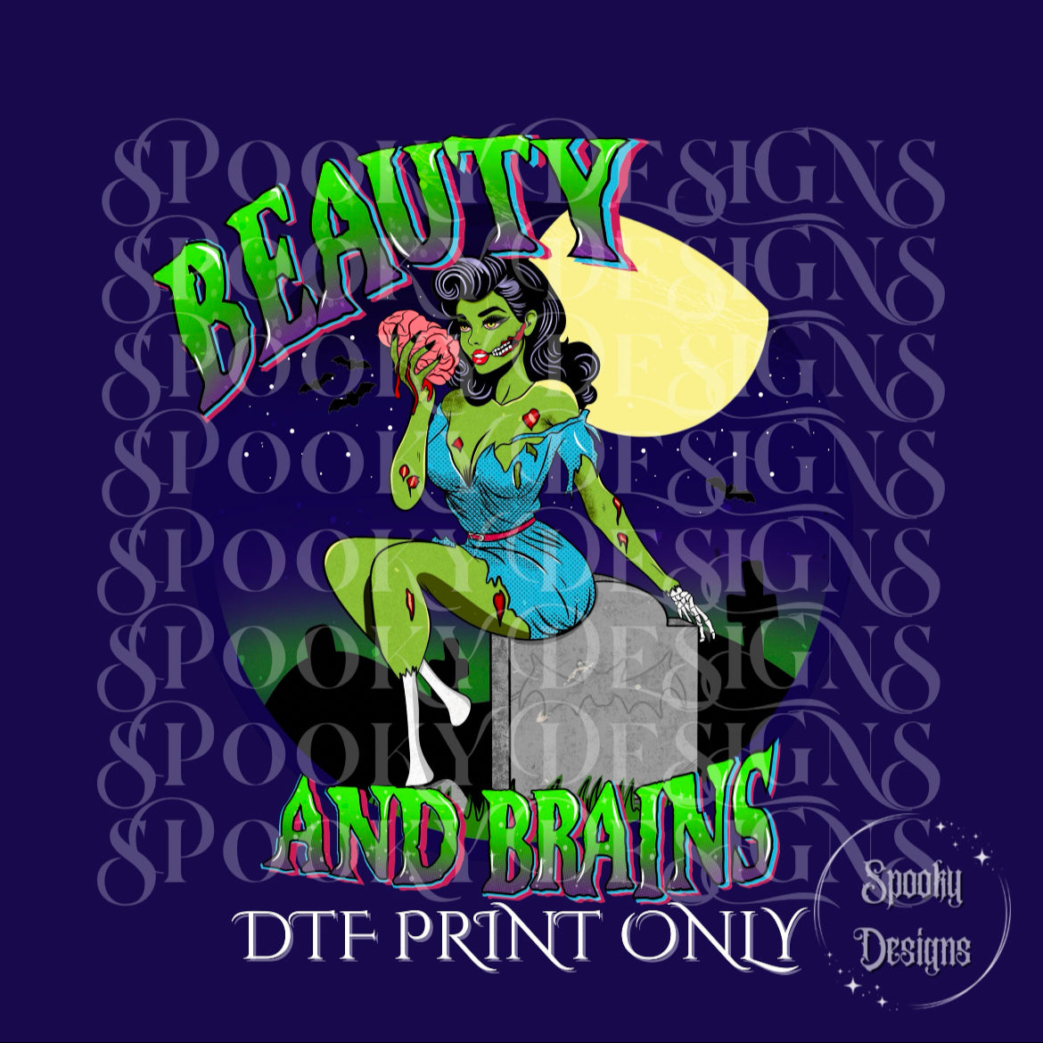 Beauty and Brains DTF print