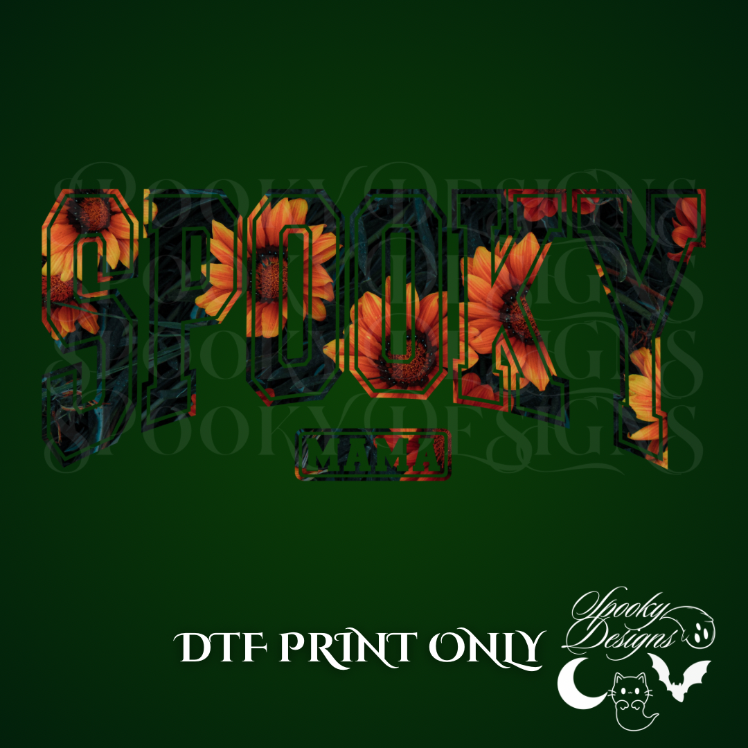 Sunflower Spooky Mama DTF print